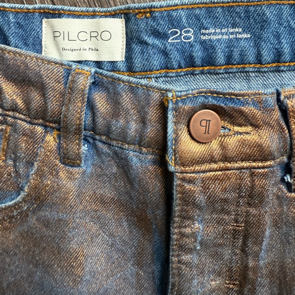 NWT Anthropologie The Devon Denim Shorts by Pilcro: Coated Edition - Picture 12 of 13